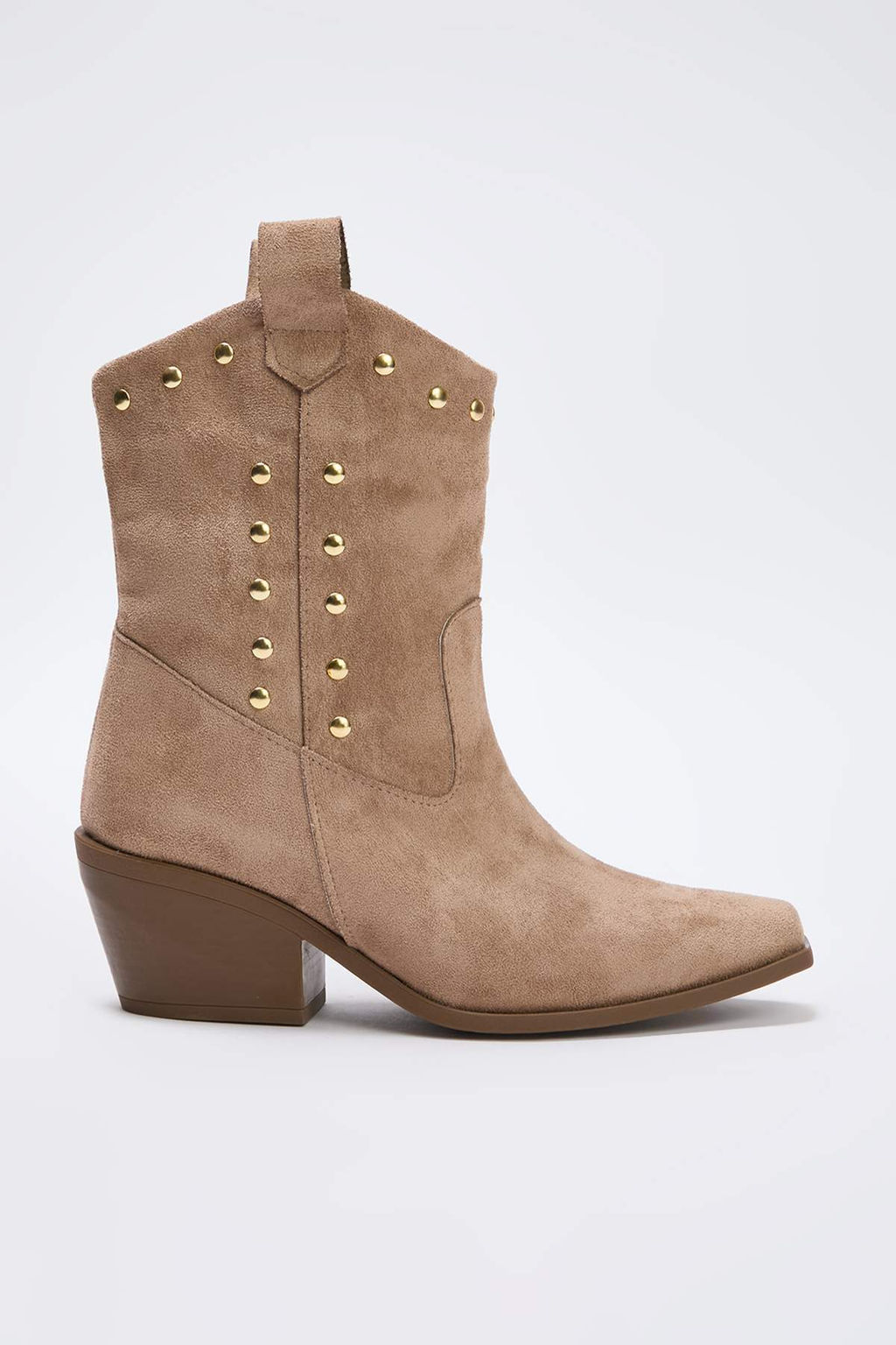 Vizon Suet Trok Detayl? Sivri Burun Kad?n 6i5 cm Blok Topuklu Bot TAKAW26BO00073