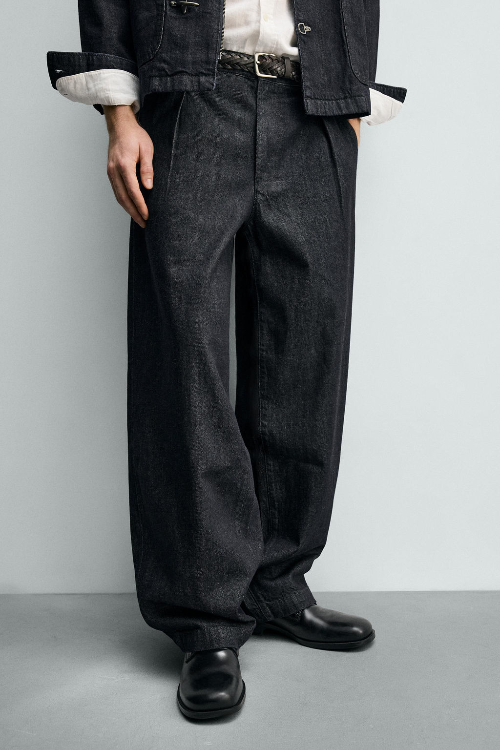 BARREL FIT DENIM CHINO TROUSERS - Zara фото 15