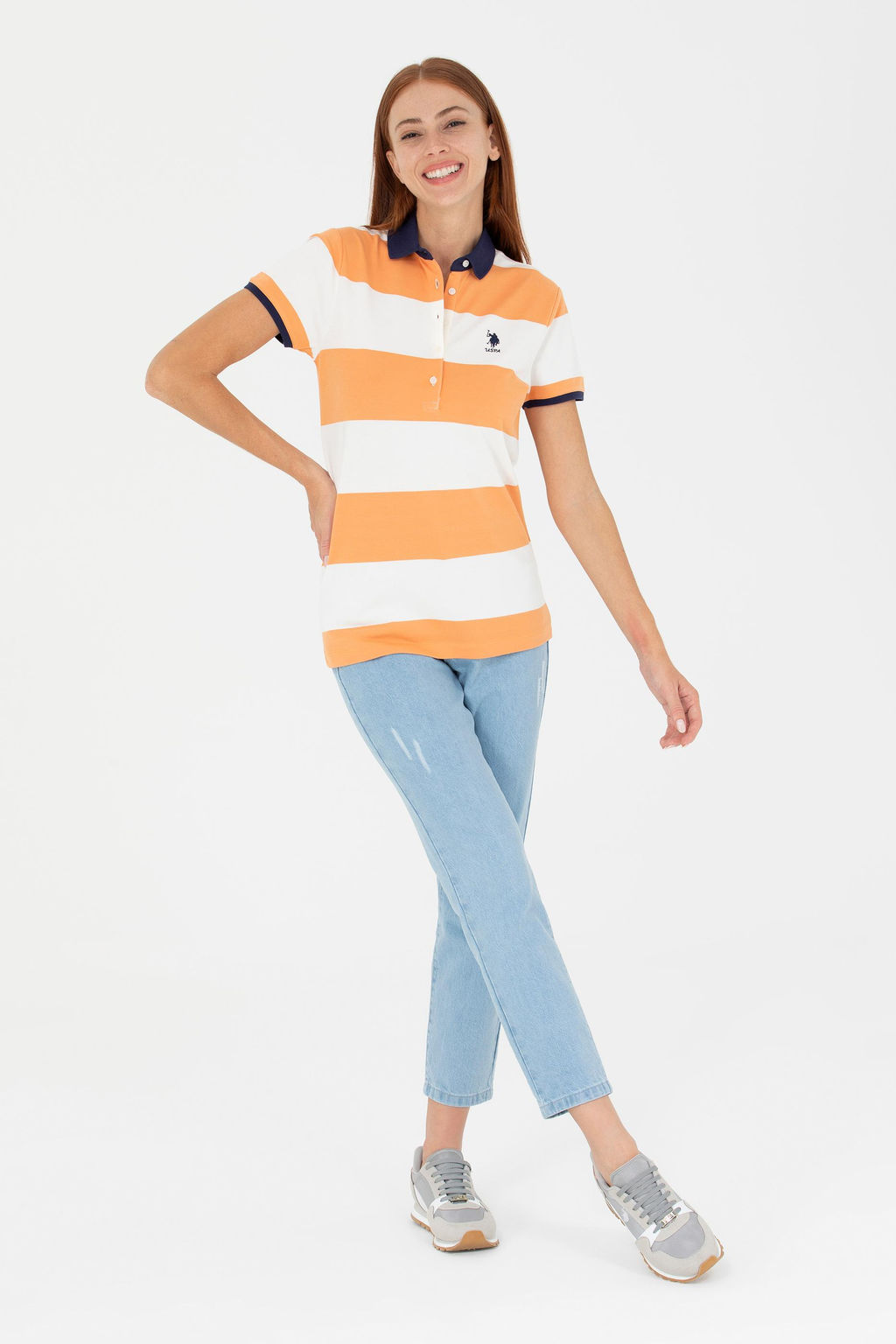 Женская оранжевая футболка - U.s. polo assn фото 18