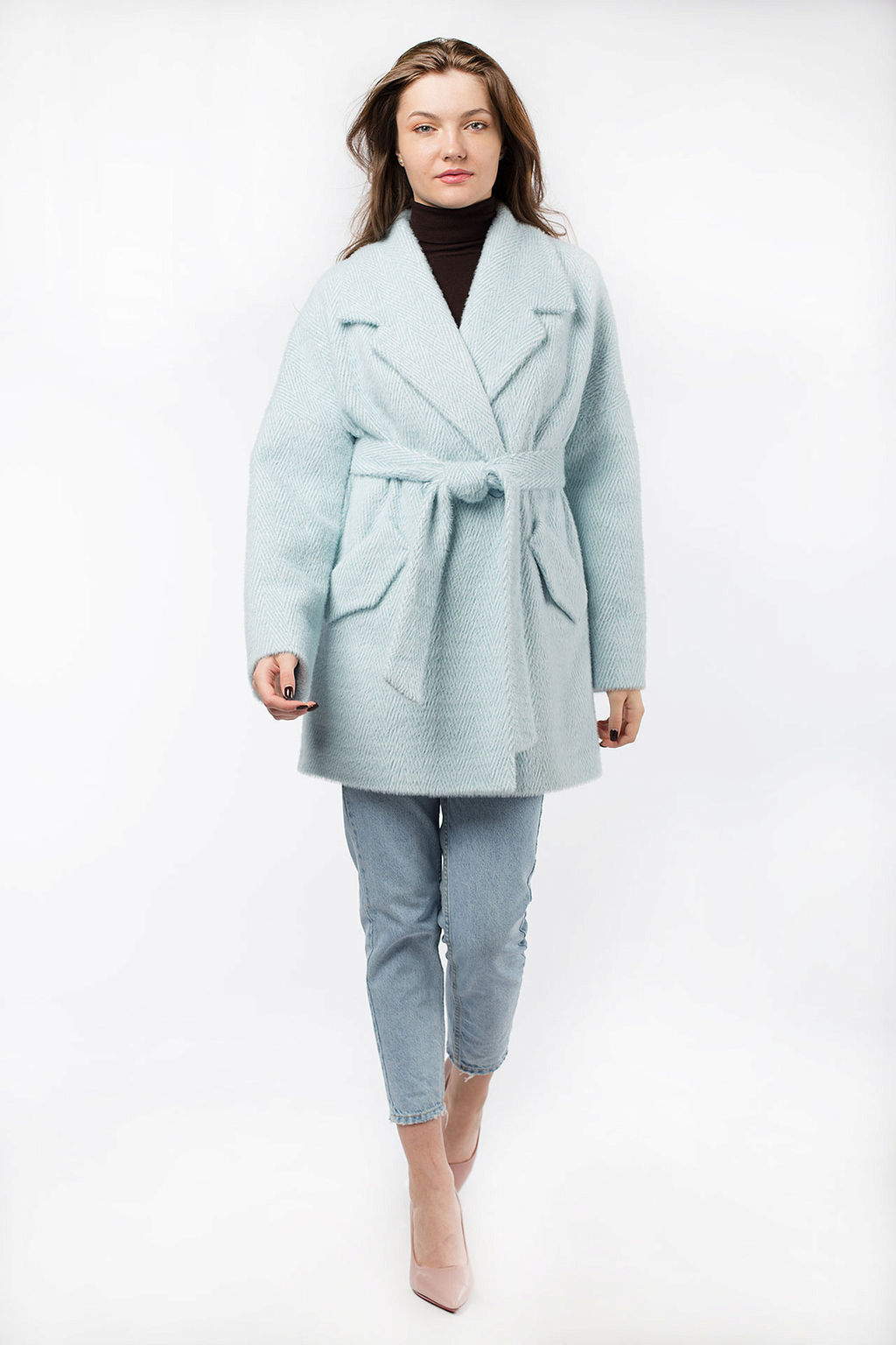 Пальто женское демисезонное (пояс) - El podio фото 2