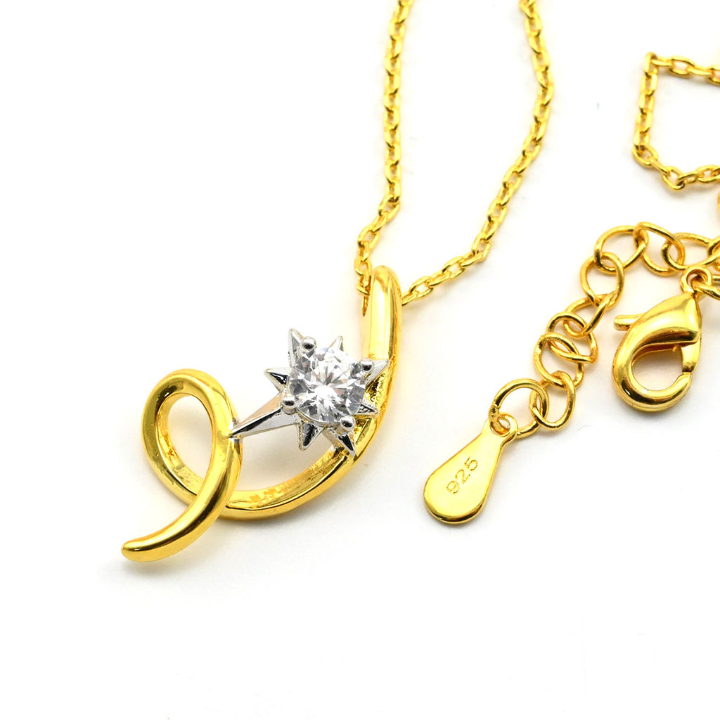 Подвеска с фианитом "Звезда" на цепочке цв.золотистый