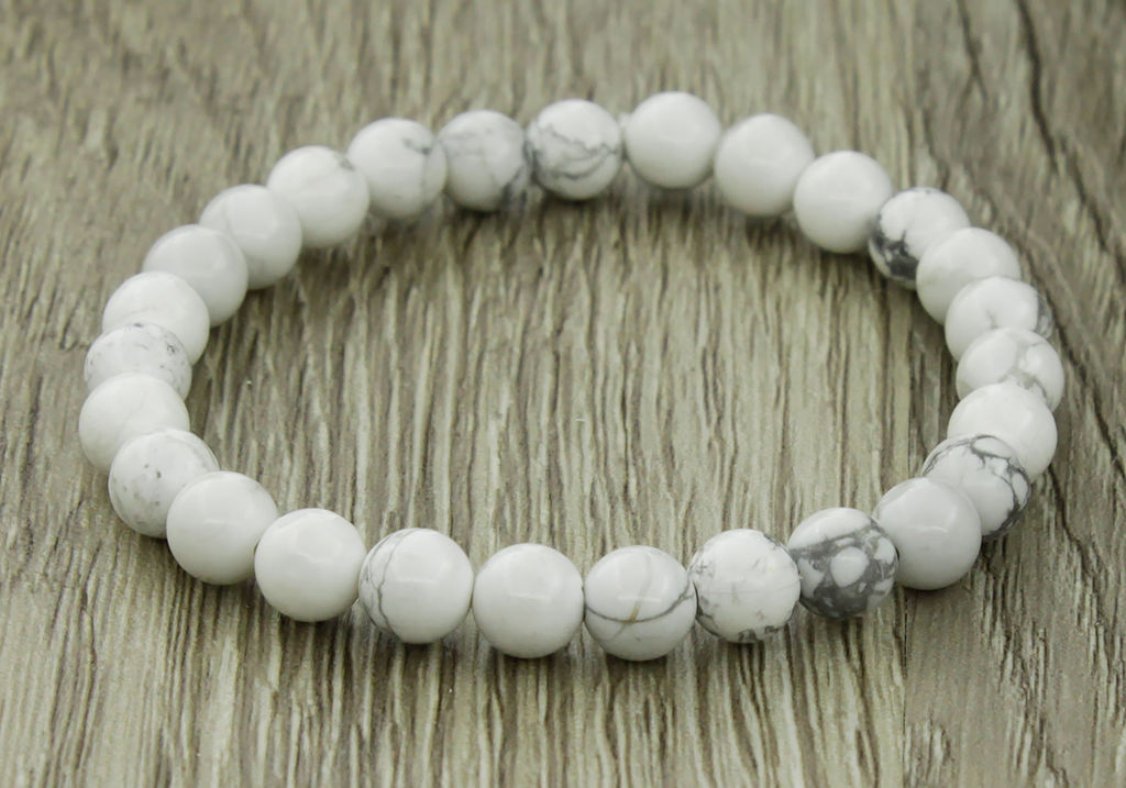 Кахолонг белый 6мм, браслет Классика длина 17см - Agat77 фото 2