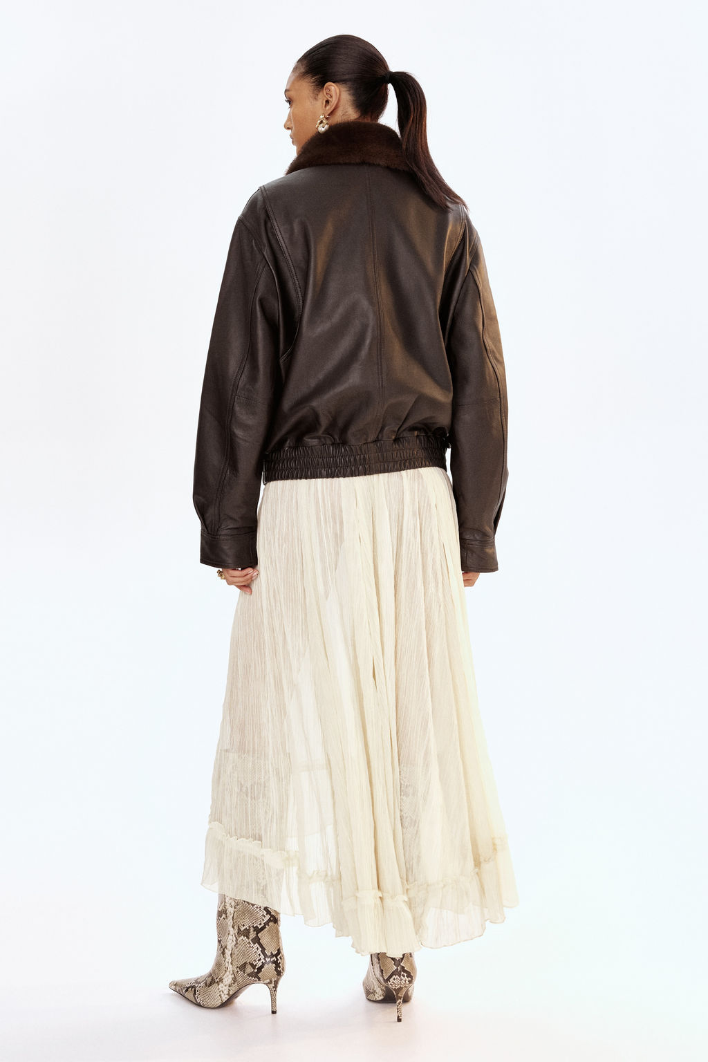 Cazadora oversize de piel - H&m фото 3