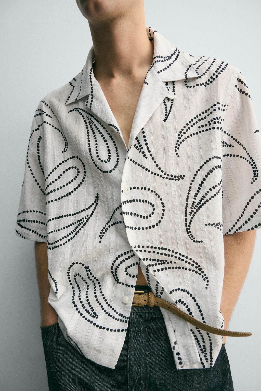CAMISA JACQUARD ESTAMPADO PAISLEY / Blanco - Zara фото 6