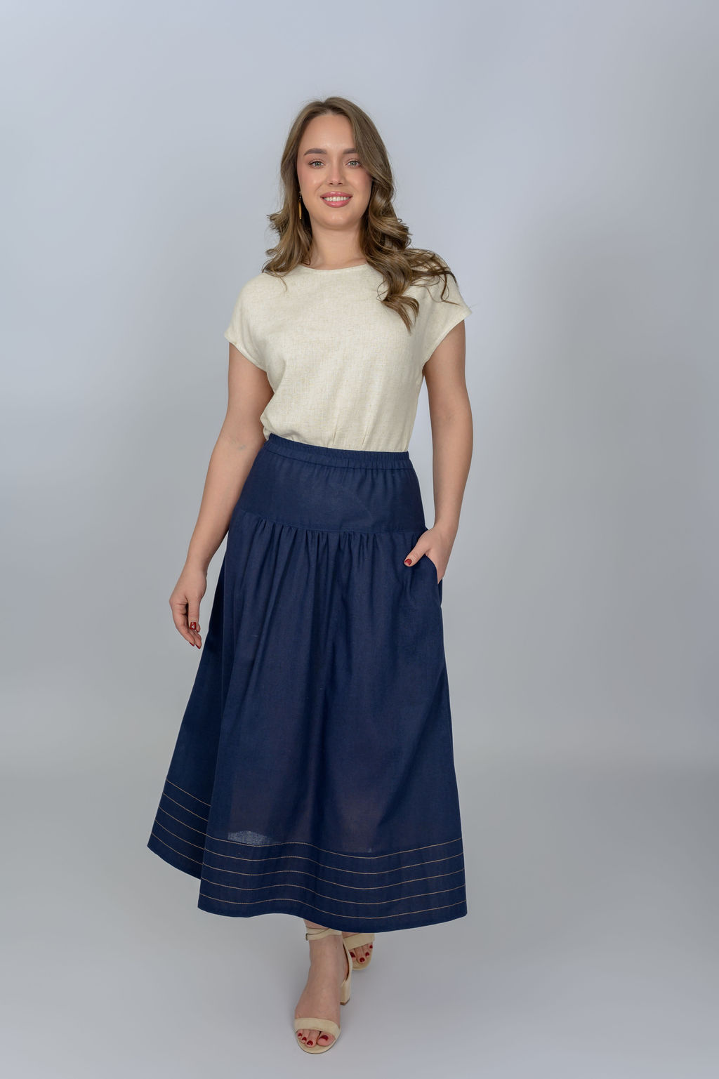 Юбка  70% лен+30% хлопок