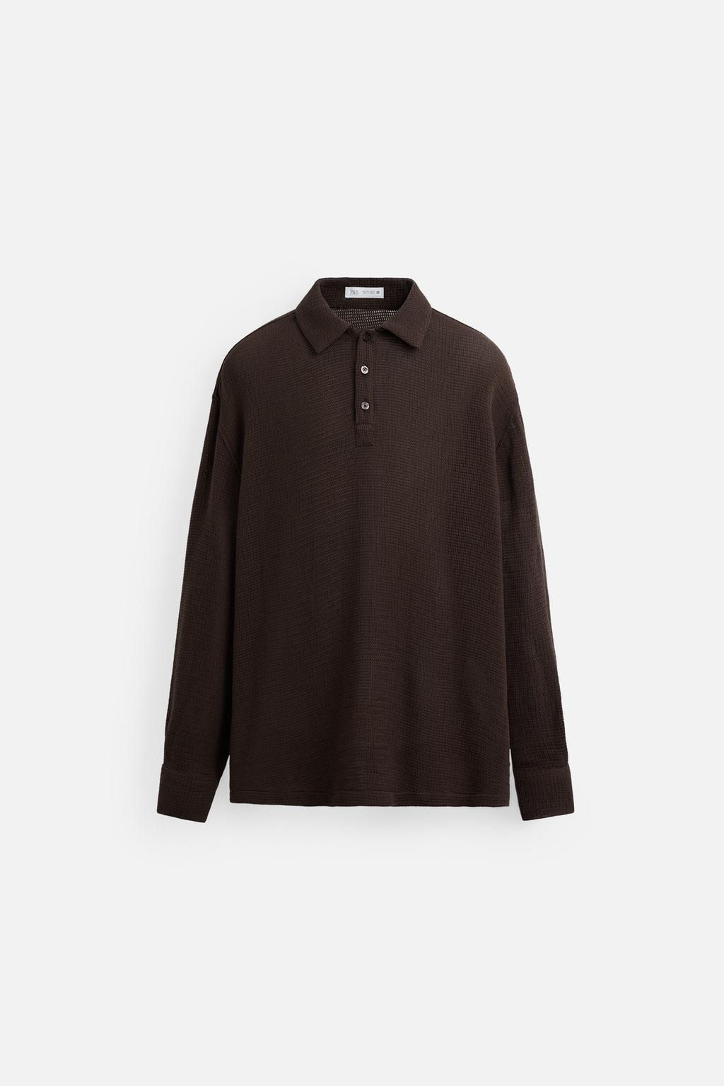 TEXTURED POLO SHIRT - Zara фото 7