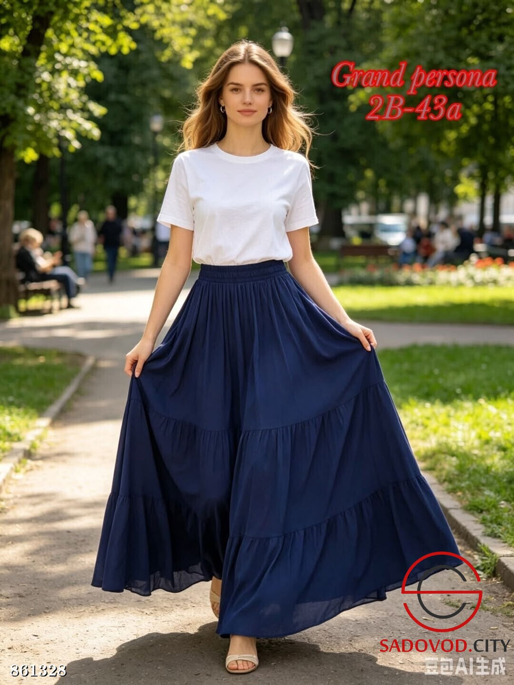 Женская длинная юбка на резинке - Fiona фото 6
