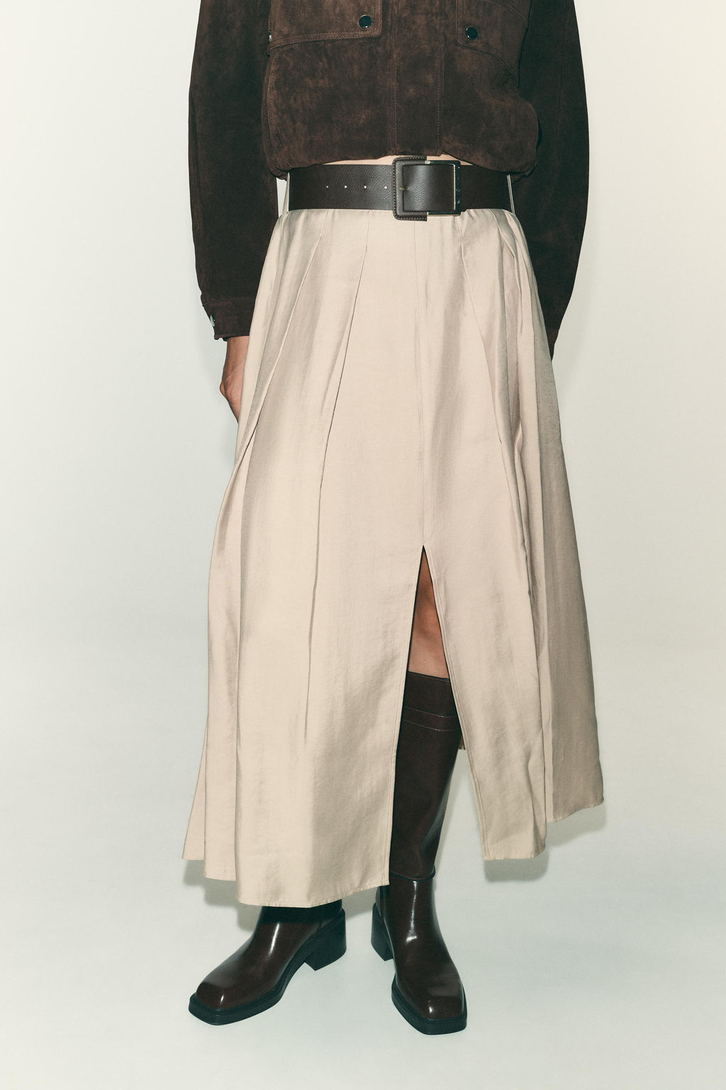 BELTED MIDI SKIRT - Zara фото 4
