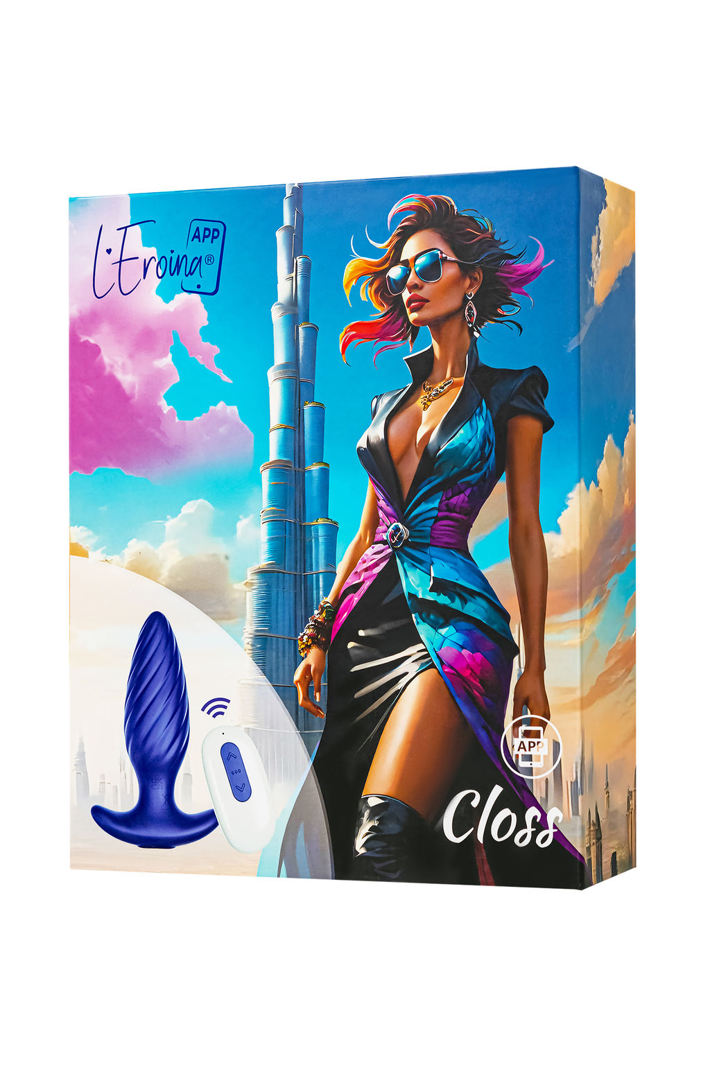 Анальная вибровтулка LEroina APP CLOSS с управлением от приложения и пульта, силикон, синий, 10,5 с
