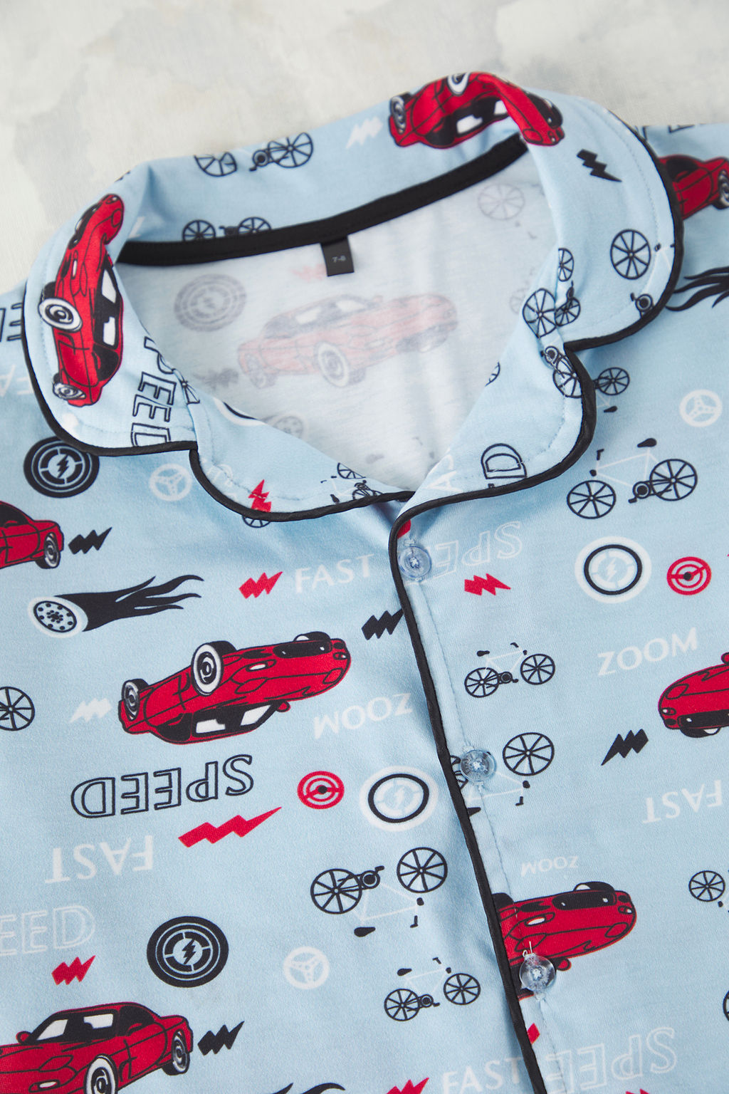 Sar? Erkek Cocuk Pamuklu Araba Bask?l? Orme Alt Ust Pijama Tak?m? TKDSS25PT00008 - Trendyolmilla фото 4