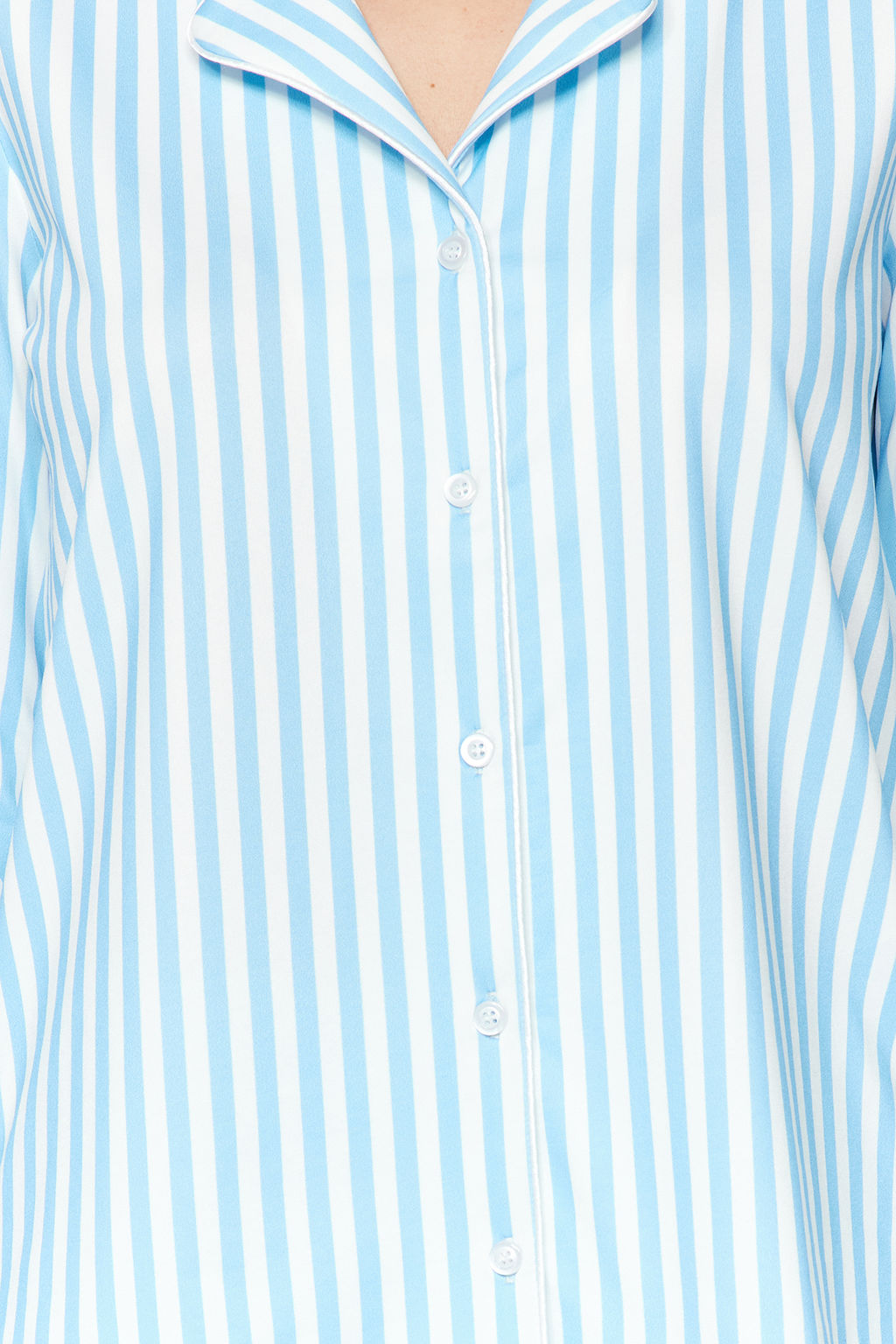 Trendyolmilla Pembe Cizgi Desenli Biyeli Ici Polarl? Gomlek-Pantolon Orme Pijama Tak?m? THMAW24PT00050