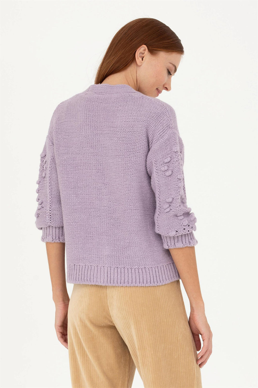 Женский сиреневый трикотажный кардиган - U.s. polo assn фото 12