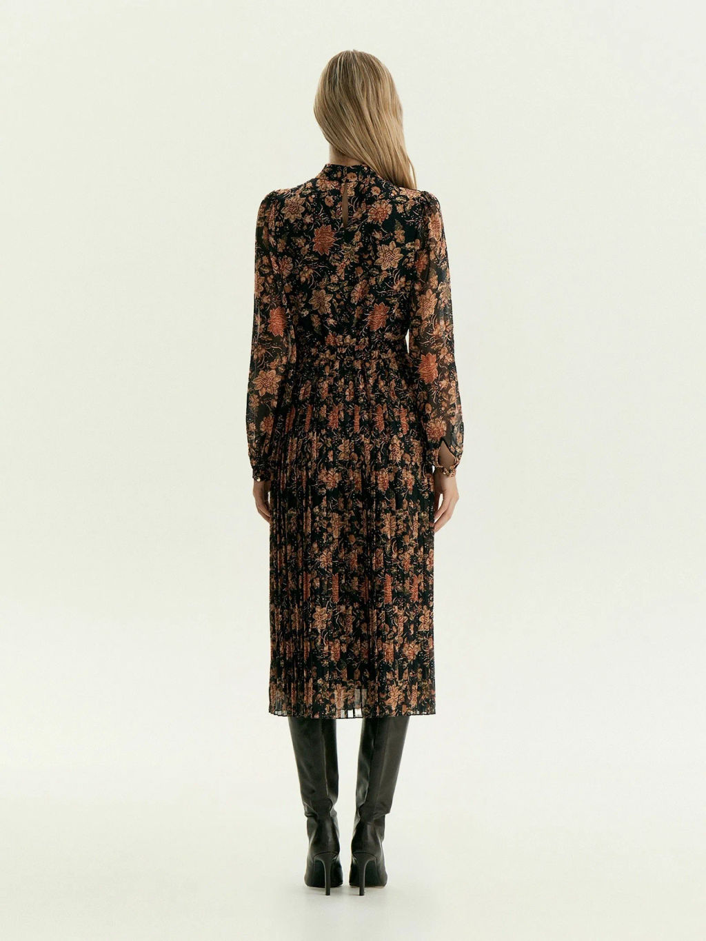 Платье макси из шифона с цветочным принтом, PL1754/esta - Emka фото 5