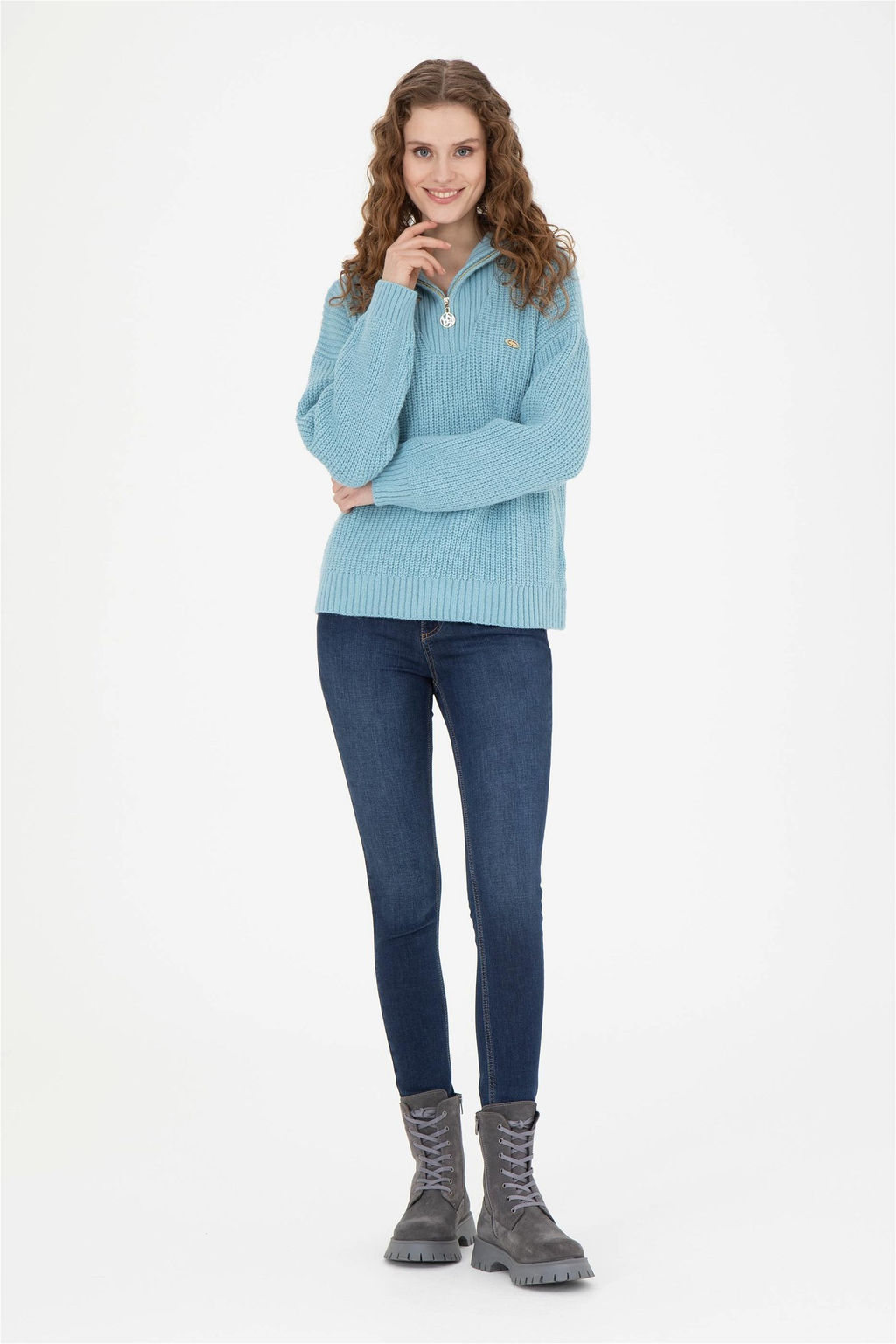 Женский синий свитер - U.s. polo assn фото 4