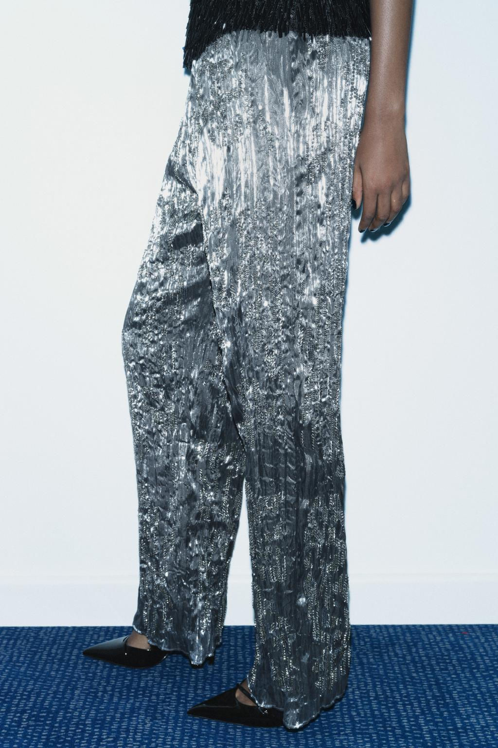 ZW COLLECTION SEQUIN TROUSERS - Zara фото 3