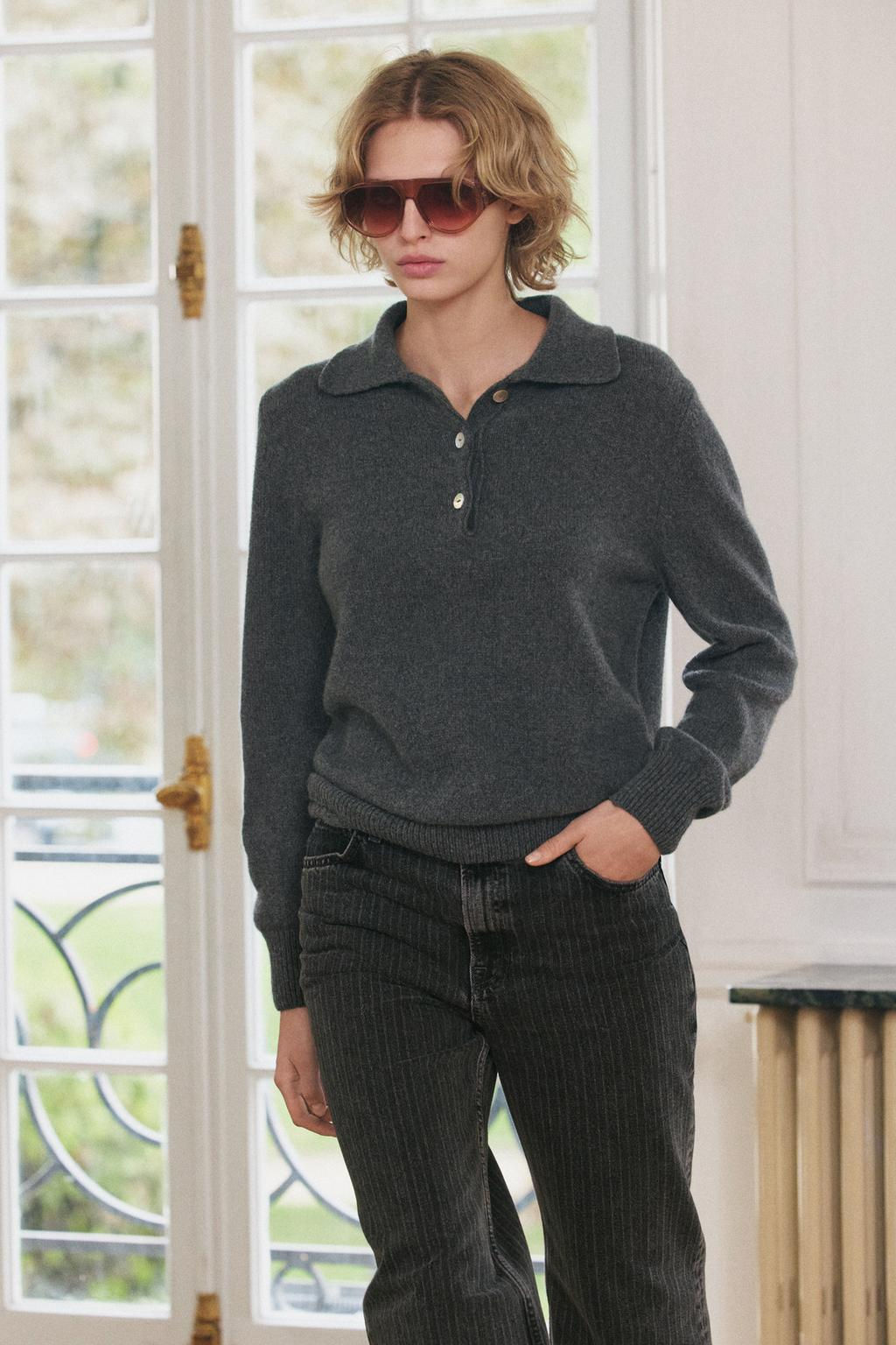 CASHMERE POLO SWEATER - Zara фото 2