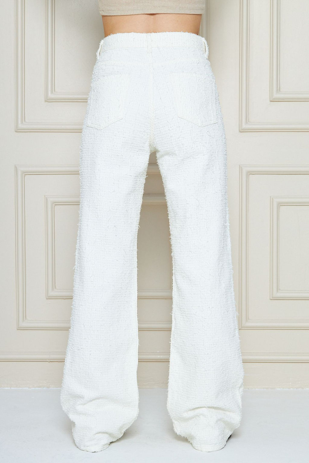 Beyaz Dokulu Yuksek Bel Wide Leg Jeans TWOSS25JE00043 - Trendyolmilla фото 5