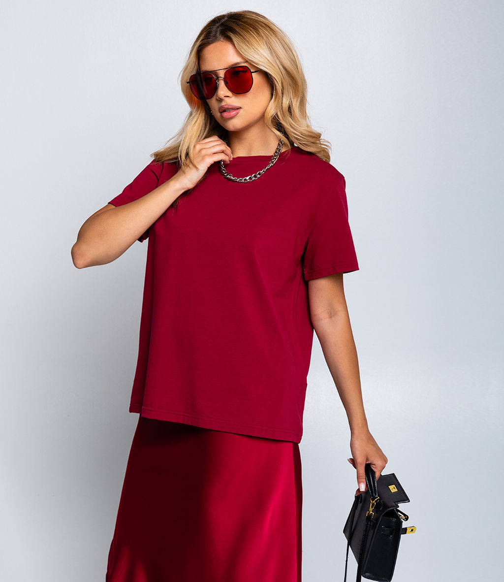 Футболка #1S600, бордо
