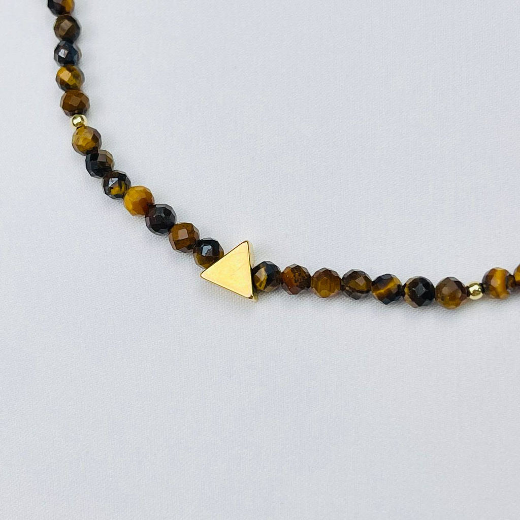 Колье из Тигрового глаза со вставкой 46 см +