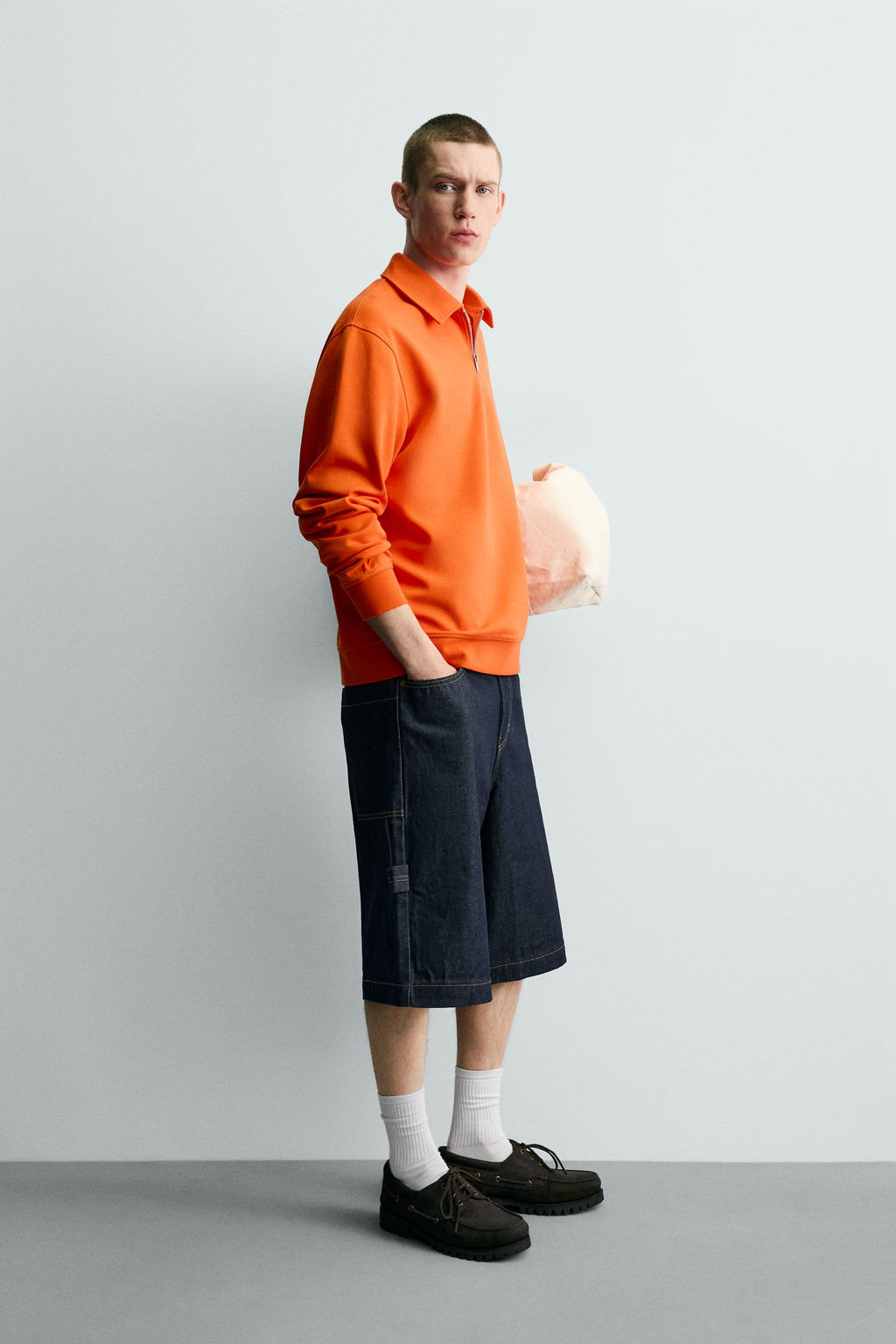 SUDADERA POLO INTERLOCK CREMALLERA / Naranja - Zara фото 4