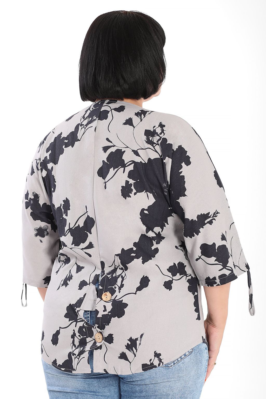 Пыльник женский летний больших размеров на пуговицах - Almond фото 2