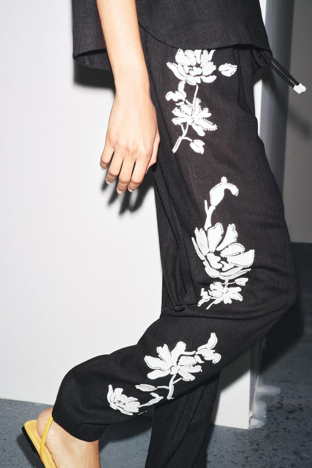 ZW COLLECTION BEADED EMBROIDERY TROUSERS - Zara фото 3