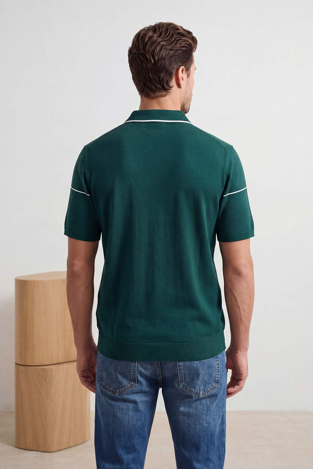 Yesil Regular/Normal Kesim Biye Detayl? Dugmeli Polo Yaka Triko T-Shirt TMNSS26TS00019 - Trendyolmilla фото 5