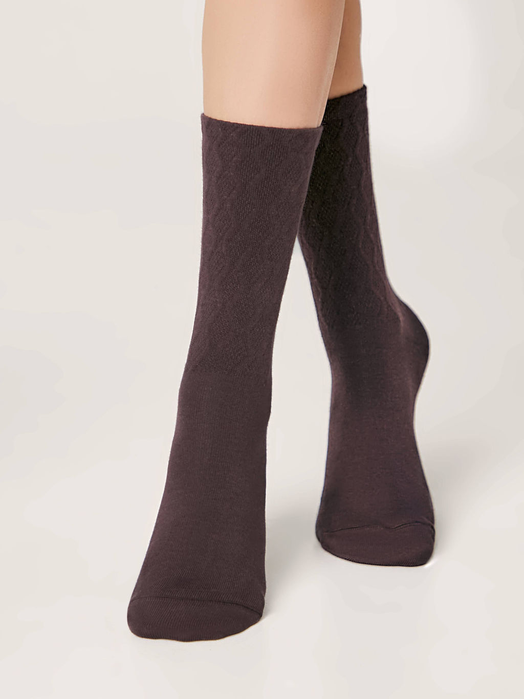 Цена за 2 пары CONTE ACTIVE Носки женские хлопковые (удлиненные) шоколадный - Conte elegant фото 3