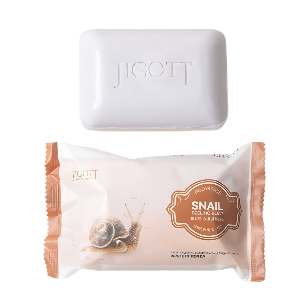 Jigott Мыло-скраб для лица и тела с экстрактом улитки / Snail Scrub Soap, 150 г
