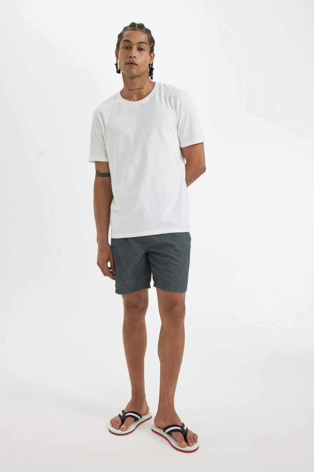 Regular Fit File Astarl? K?sa Boy Deniz Sortu - Defacto фото 2