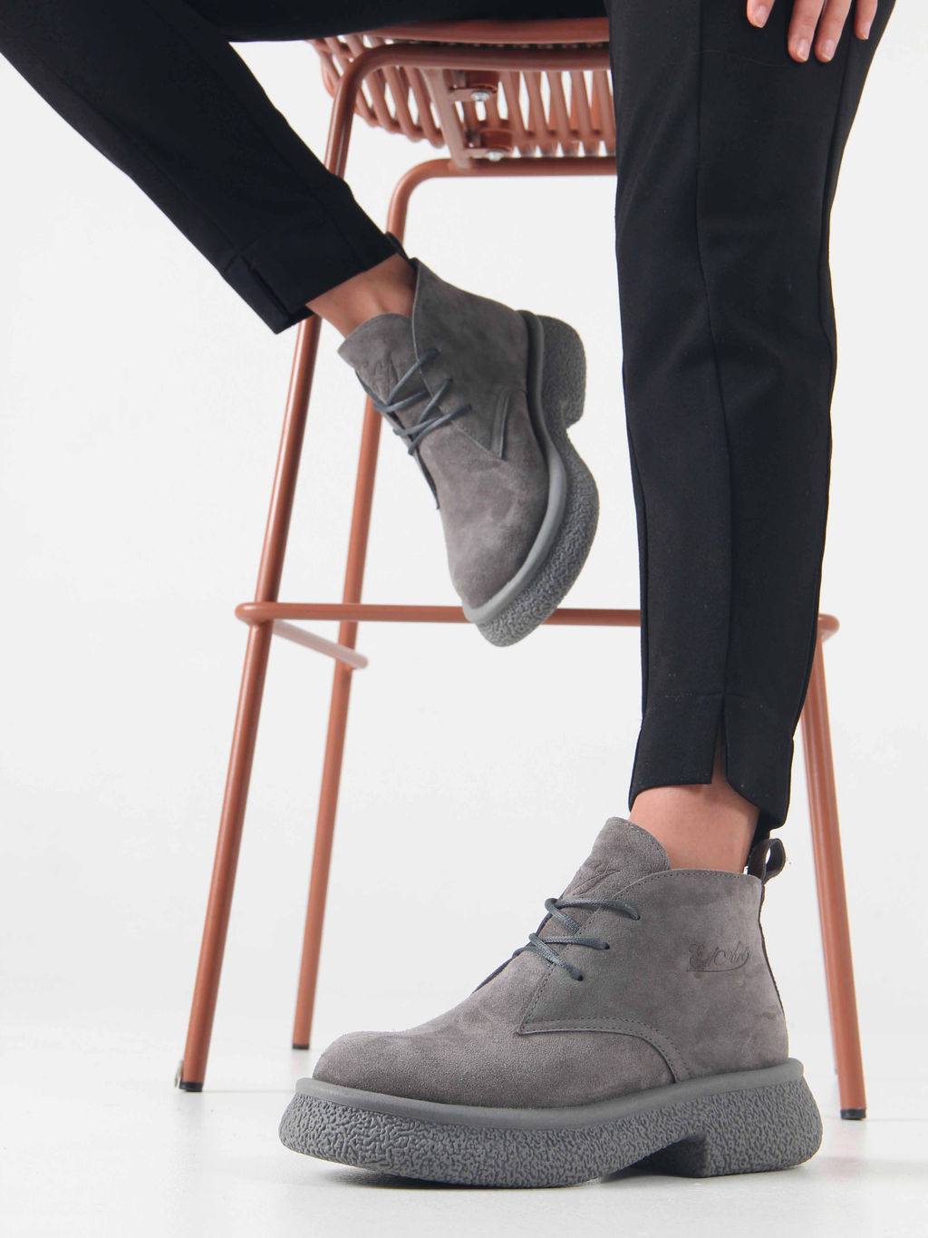 Ботинки EDART 308.агата gr. серый замок замша б/байка - Ed'art фото 10