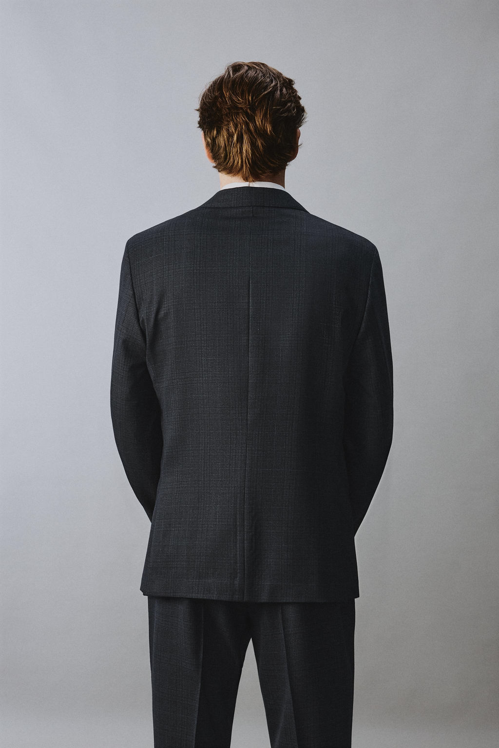 BLAZER TRAJE CUADROS 100% LANA / Marino - Zara фото 3