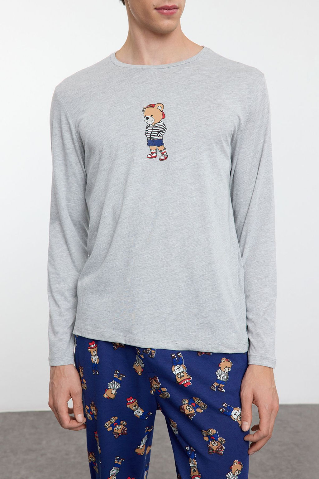 TRENDYOL MAN Grimelanj - Lacivert Ay?c?k Desenli Couple/Cift Orme Pijama Tak?m? TMNAW25PT00044 - Trendyolmilla фото 8