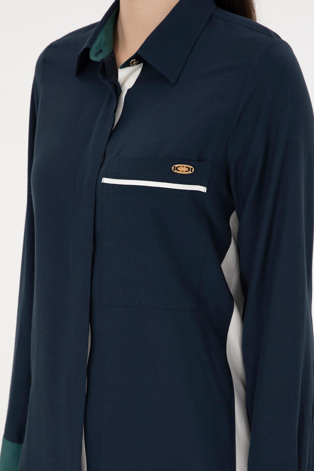 Женское темно-синее тканое платье Неожиданная скидка в корзине - U.s. polo assn фото 6