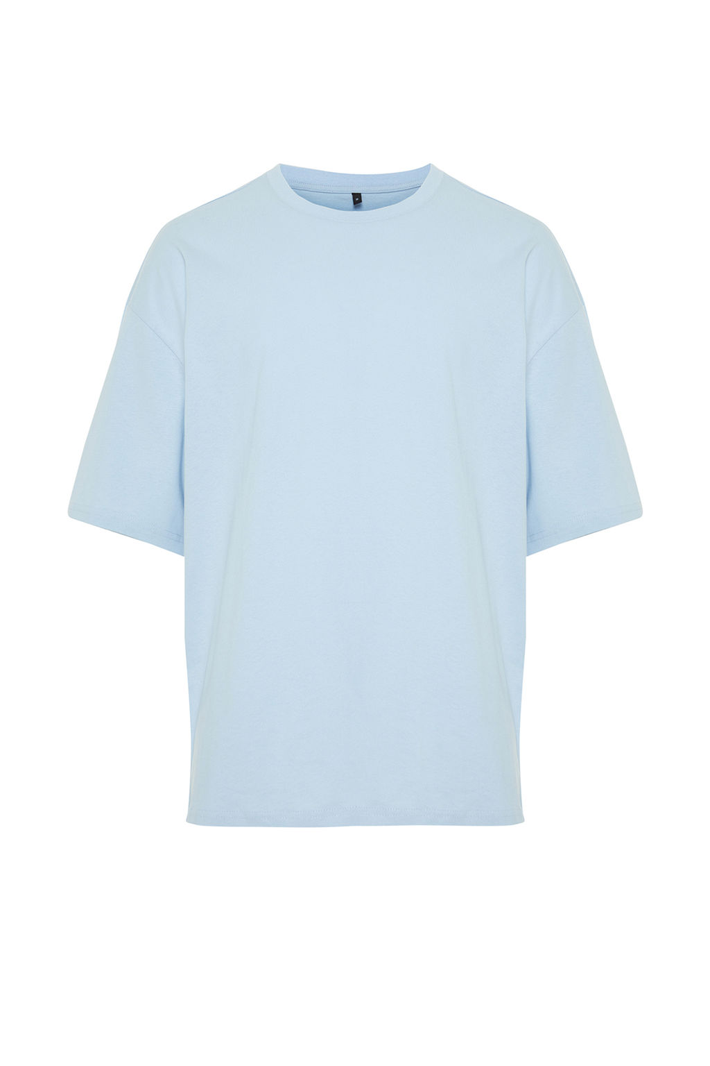 Ac?k Mavi Oversize/Genis Kesim %100 Pamuklu K?sa Kollu Basic T-Shirt TMNSS22TS0318