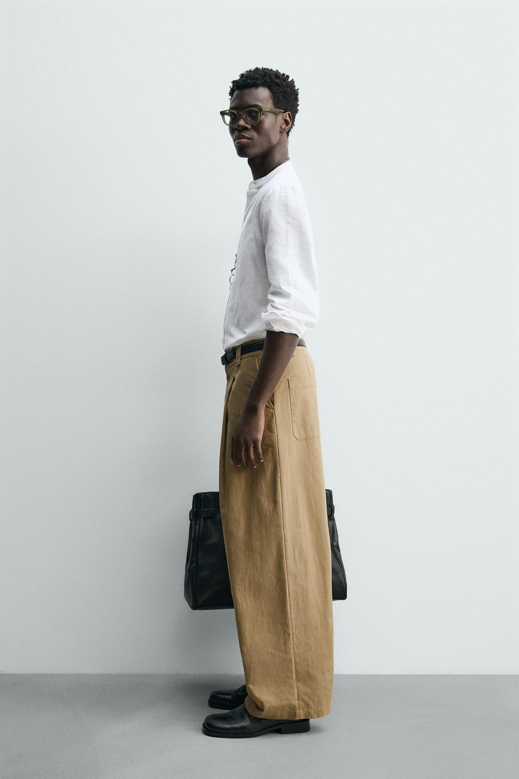 BARREL FIT PLEATED TROUSERS - Zara фото 13
