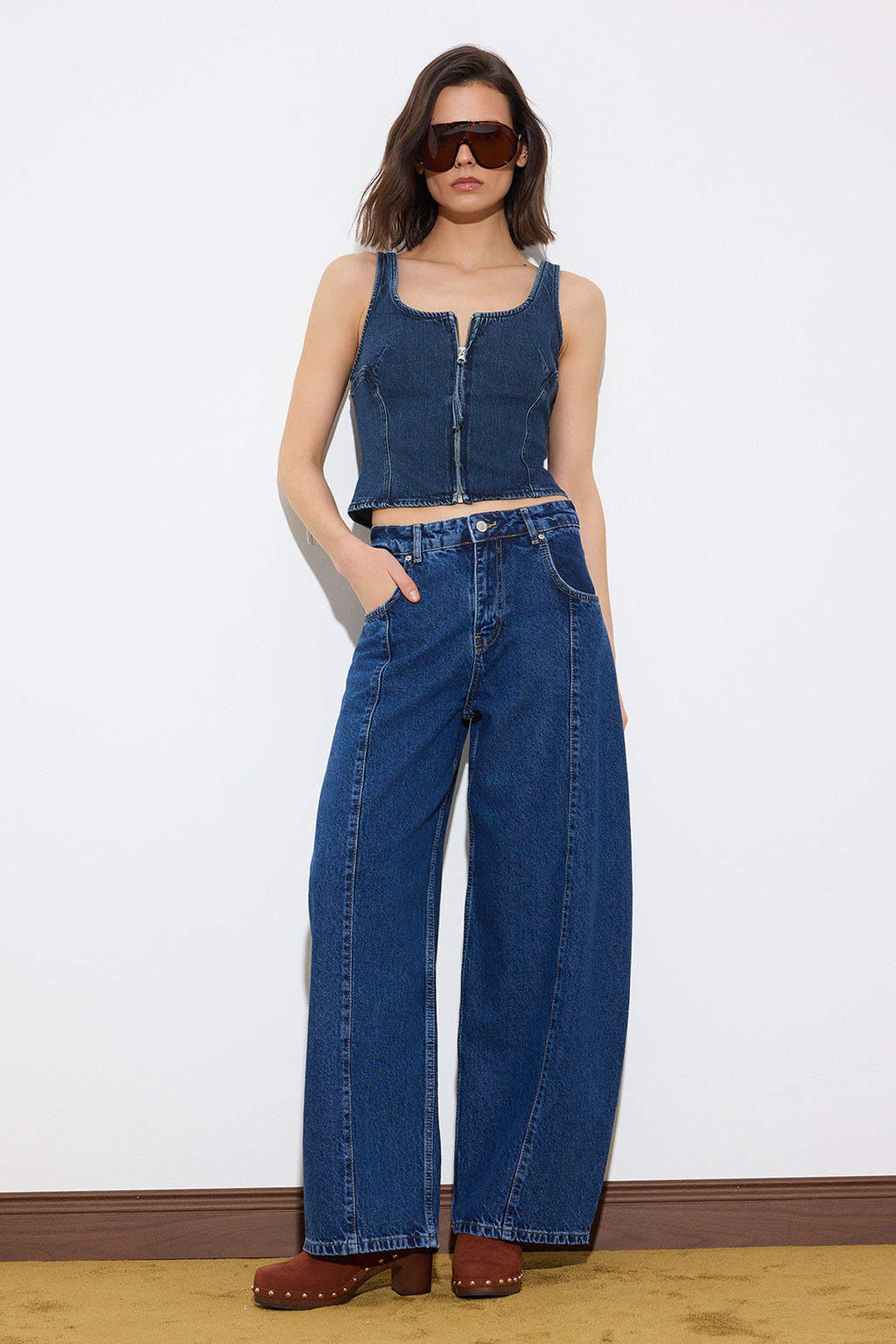 Mavi DOKUMLU Tencel Kar?s?ml? Dikis Detayl? Yuksek Bel Baggy Jeans TWOSS26JE00008 - Trendyolmilla фото 3