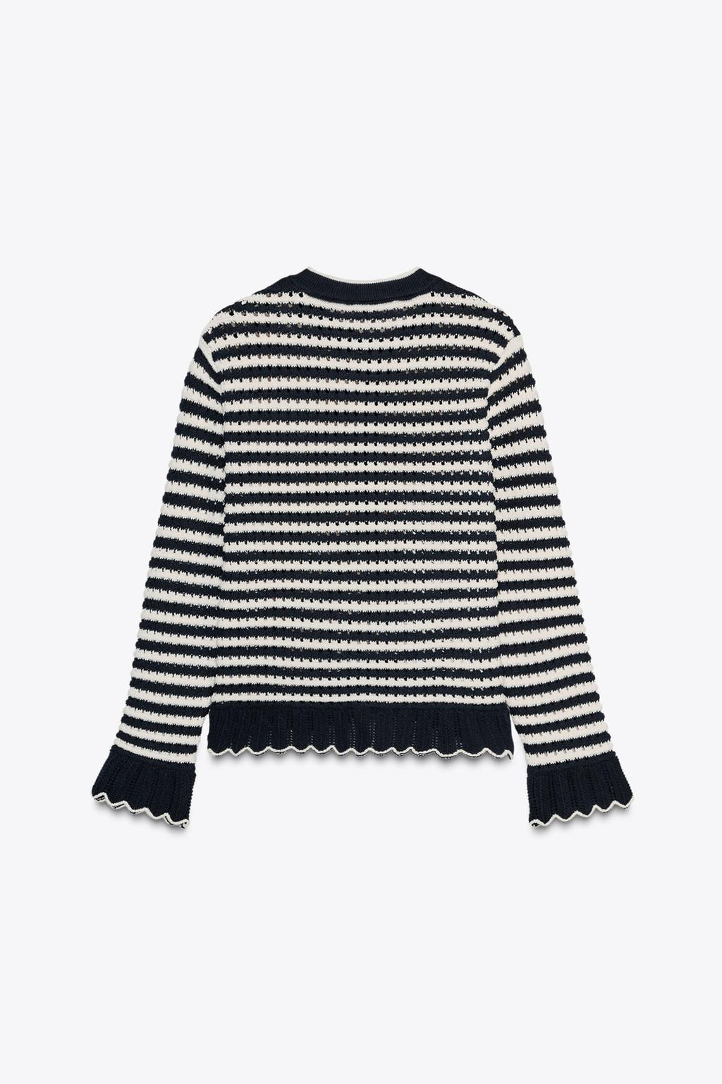 STRIPED KNIT CARDIGAN WITH RUFFLES - Zara фото 5