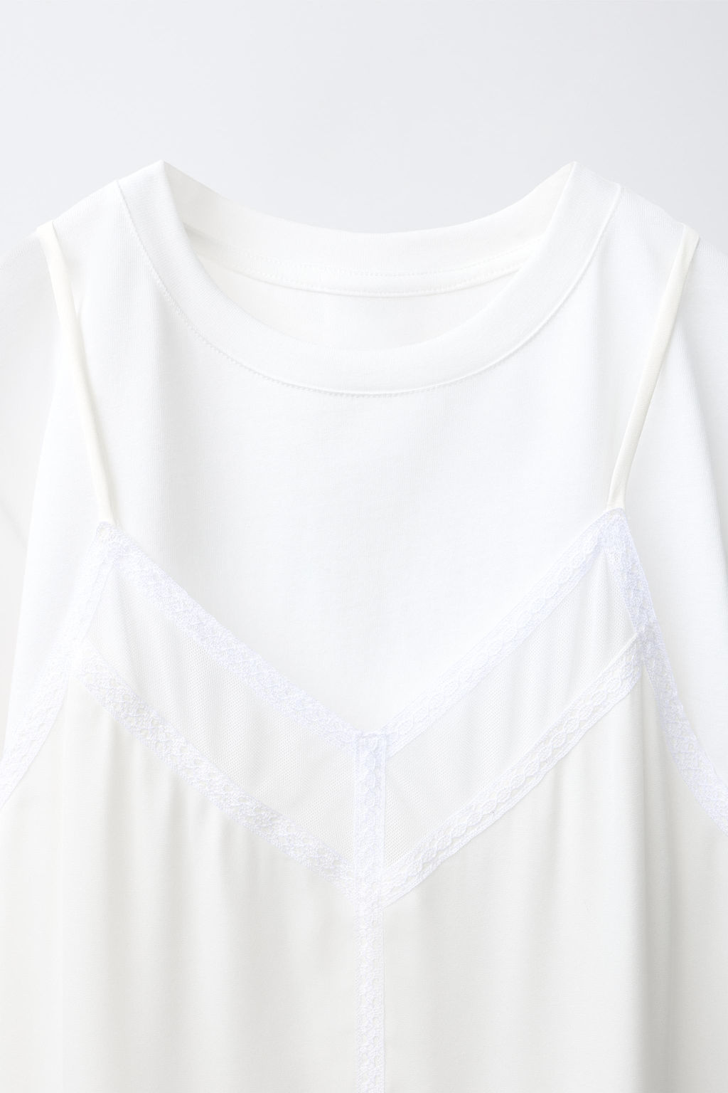 VESTIDO LENCERO COMBINADO / Blanco - Zara фото 4