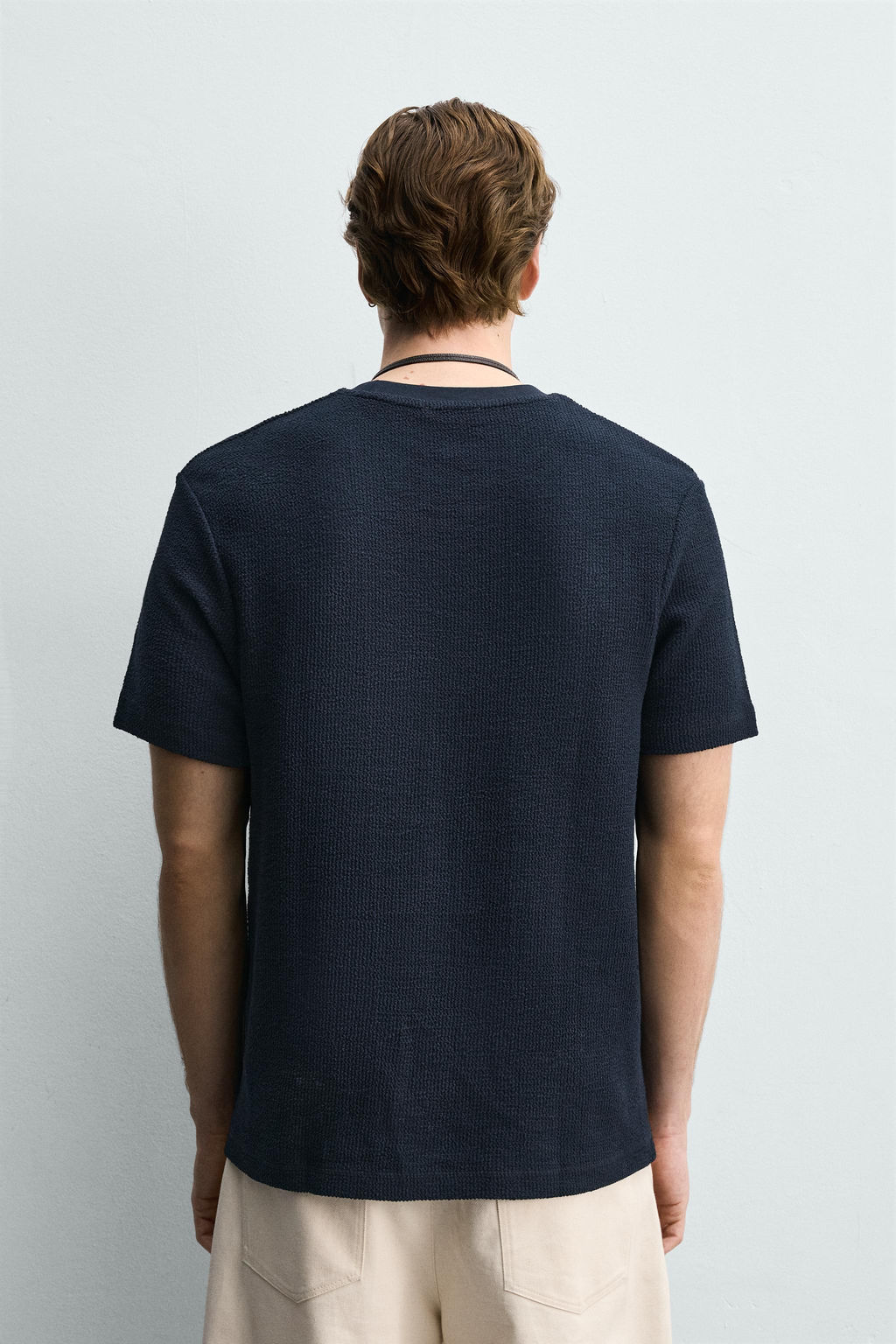 CAMISETA REGULAR FIT ESTRUCTURA / Marino - Zara фото 3