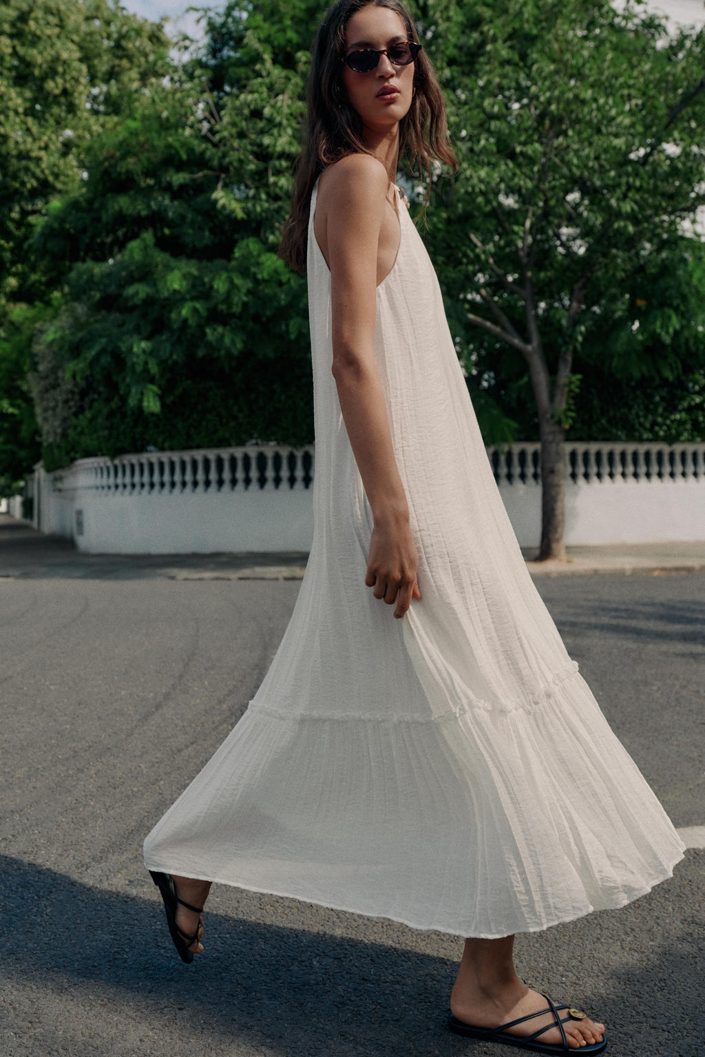 VESTIDO MIDI EFECTO ARRUGADO ABALORIOS / Crudo - Zara фото 4