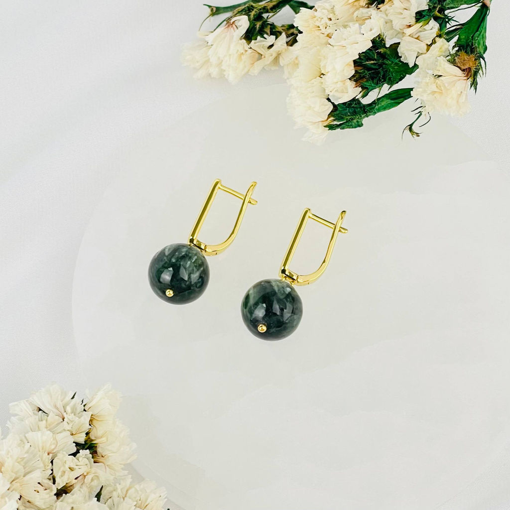 Серьги из Серафинита - Радуга самоцветов фото 2