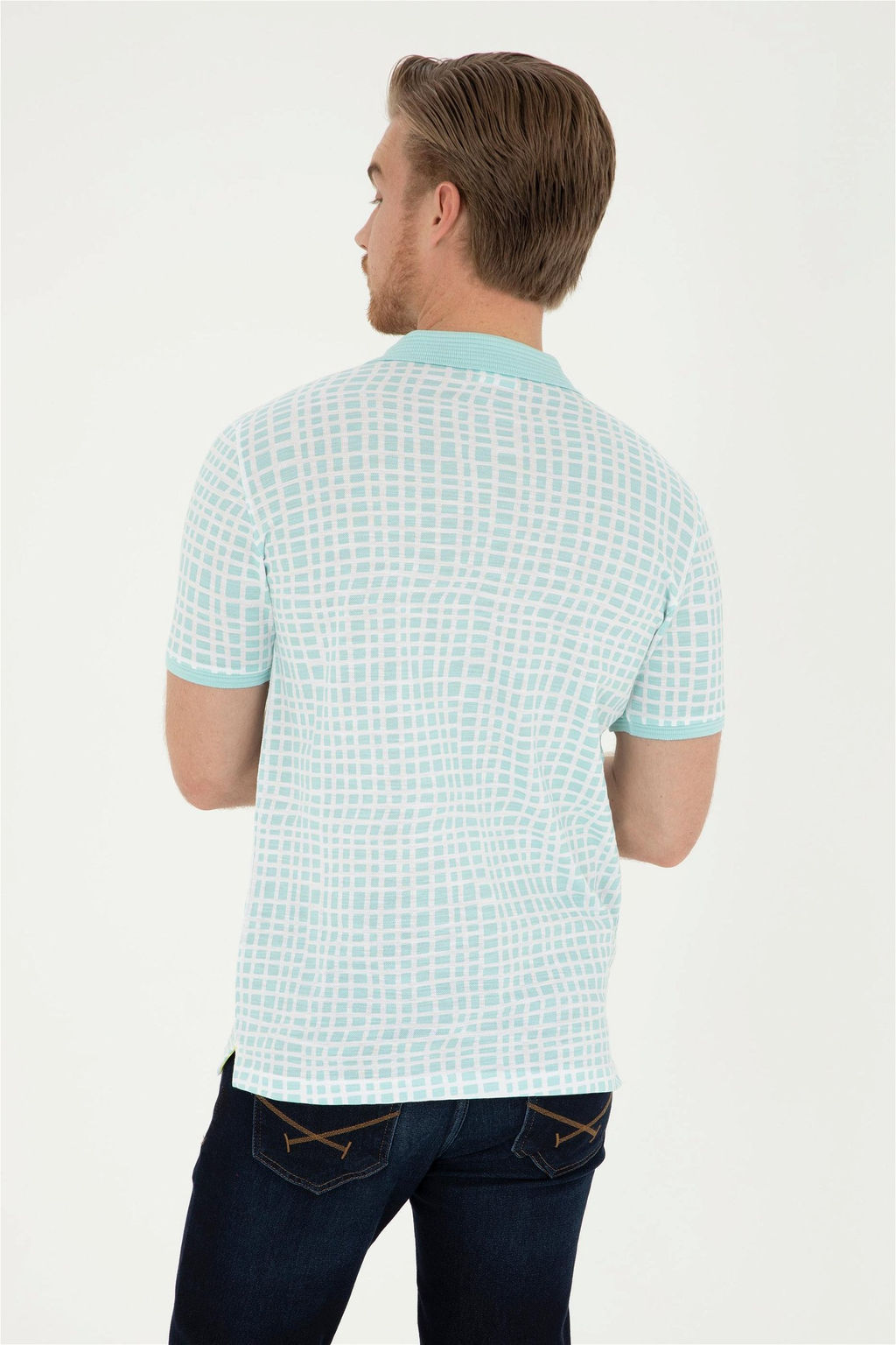 U. S. Polo Assn / Мужская футболка водно-зеленого цвета - U.s. polo assn фото 5