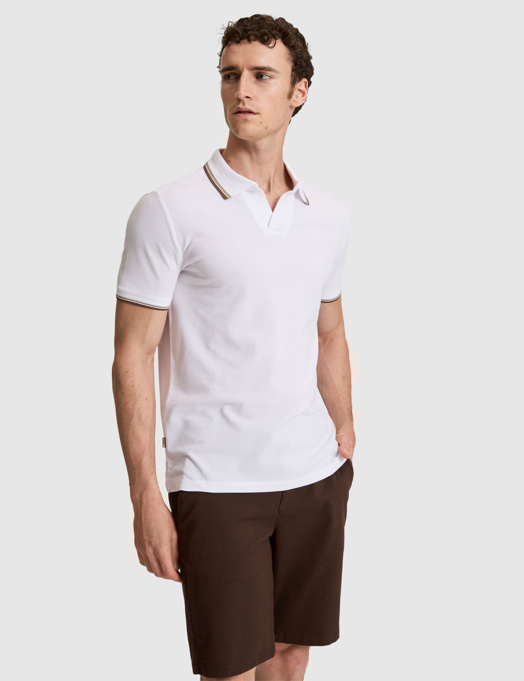 Beyaz Slim Fit %100 Pamuk Apa_ Yaka Ti__rt