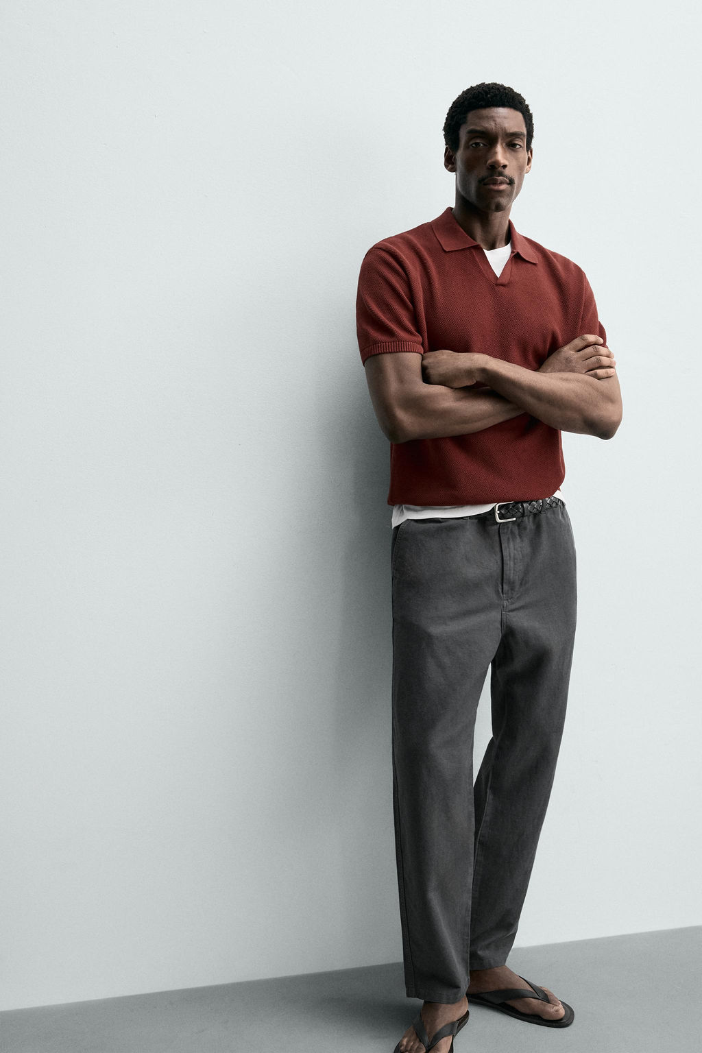 PANTAL?N FLUIDO STRAIGHT FIT / Acero - Zara фото 6