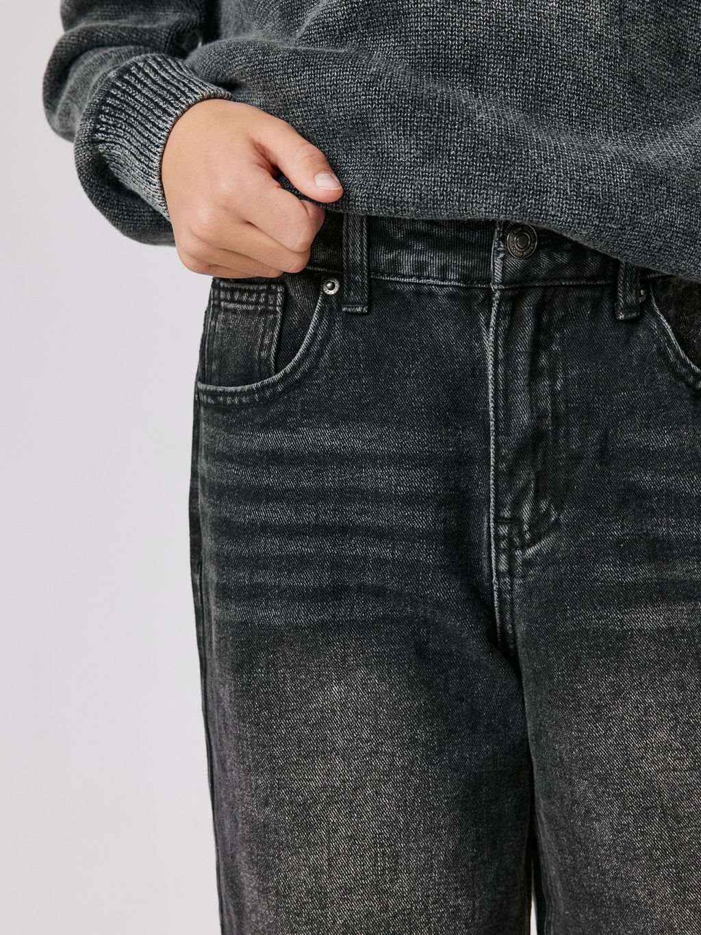 ACOOLA / Брюки джинсовые детские для мальчиков Nomu черный фото 6