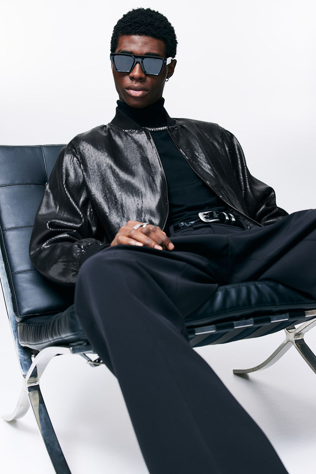 Cazadora bomber de lentejuelas Regular Fit - H&m фото 2