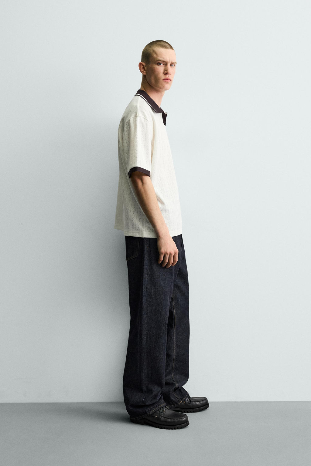 POLO JACQUARD VERTICAL BORDADO / Granate - Zara фото 4