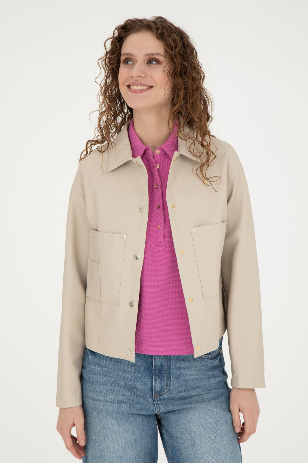 Женская кожаная куртка с камнем Неожиданная скидка в корзине - U.s. polo assn фото 3