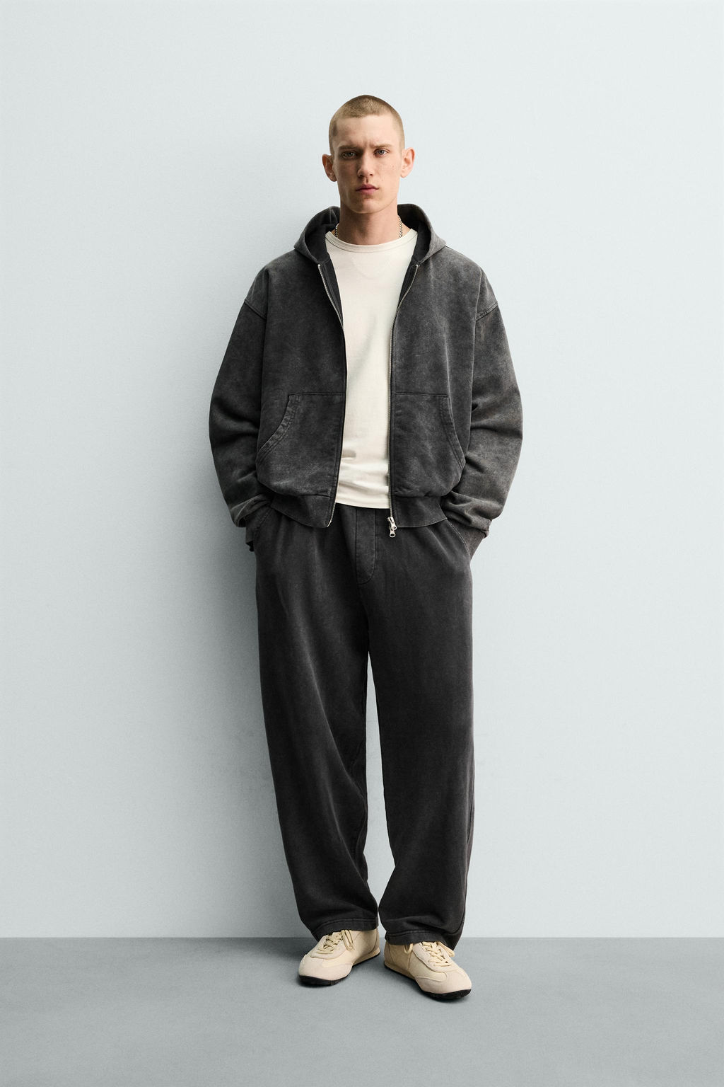 PANTAL?N JOGGER BALLOON FIT LAVADO / Antracita oscuro - Zara фото 11